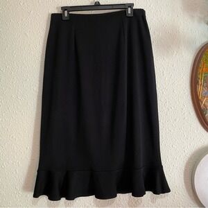 Exclusively Misook women's M Black Women‎ Skirt quiet luxury ruffle knit capsuLe